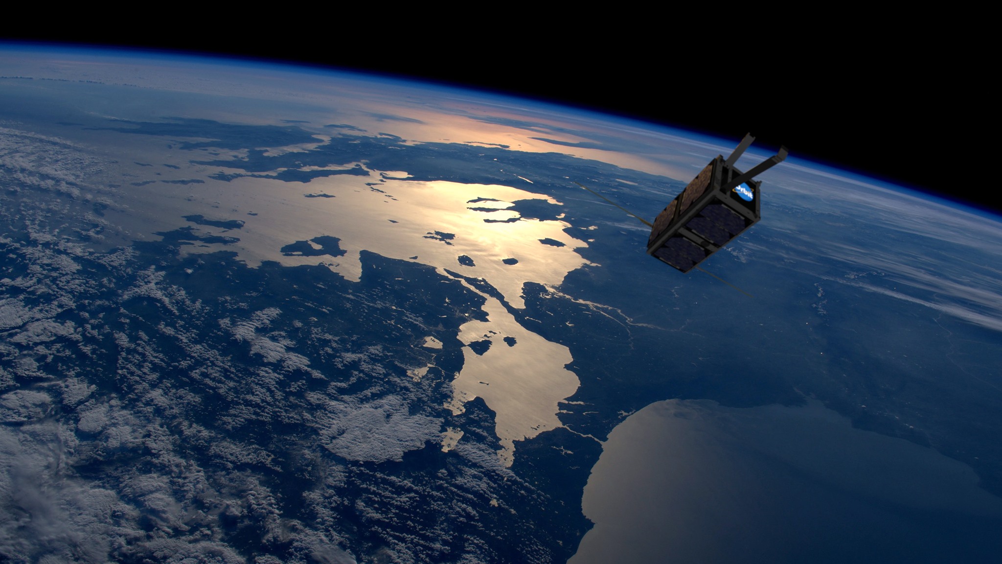 OrbitNTNU Bilde av ORBIT sin satellitt i verdensrommet